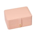 thumbnail image 1 of facefd Jewelry Storage Box PU Leather Big Portable for Jewellery Care Rings Girls Pink, 1 of 9