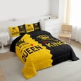 thumbnail image 3 of Homewish Queen And King Bedding Comforter Set,Princess Crown Twin Comforter Sets,Yellow Black Bedding Set For Girl Kids,Ultra Soft Home Decor Reversible,2-Piece, 3 of 8