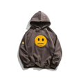 thumbnail image 2 of Smiley Patch Sudadera con capucha para hombre Hip Hop Athleisure Pullover Jacket Top para hombre con bolsillos laterales con cremallera, 2 of 4