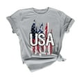 thumbnail image 3 of KALE 4th of July Short Sleeve Shirts for Women American Flag Patriotic 2D Independence Day Print Casual Sports T Shirt Y2K Clothes Grey XL, 3 of 7