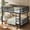 Black, variant on Full Over Full Metal Bunk Bed Frame with Ladder and Guardrails, Convertible to 2 Platform Beds, Heavy Duty Space Saving Bed for Bedroom, Light White
