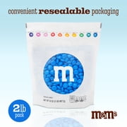 M&MS World Blue Milk Chocolate Candy 2lb Bag for Celebrations and Party Favors