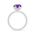 thumbnail image 2 of ANGARA Natural 1.8 Ct. Amethyst with Diamond Solitaire Ring in 14K White Gold for Women (Ring Size: 3.5), 2 of 9
