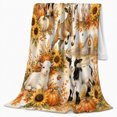 thumbnail image 2 of Five Goats By Rustic Barn Pumpkins Sunflowers Playful, Rustic Farmhouse Horse Scene, Warm Flannel Blanket for Ranch House and Living Room, Horse Lovers Thanksgiving Gift, Rustic Home Decor, 2 of 9