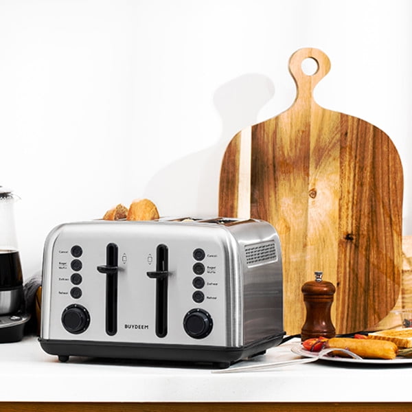 Hi Tek Stainless Steel Commercial Toaster - 4-Slice, 1 1/2 Slots, 120V - 1  count box