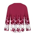 thumbnail image 5 of Utoimkio Long Sleeve Tunic Tops for Women Plus Size V Neck Casual Floral Print Shirts Loose Fit Lightweight Tee Blouses for Women, 5 of 5