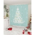 thumbnail image 2 of Teal Christmas Tree Shower Curtain, Snowflake Xmas Tree Waterproof Polyester Fabric Winter Bathtub Curtain, Turquoise Balls Christmas Bathroom Decor Set with Hooks 72 x 72 Inches, 2 of 6