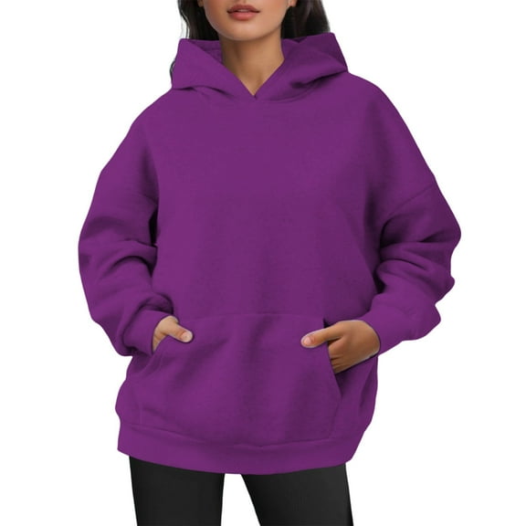 KANG Women's Casual Hooded Sweatshirt Soft Comfortable Pullover Fleece Hoodie For Everyday Wear Basic Loungewear Lightweight