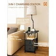 thumbnail image 3 of Floor Lamp Side Table with Night Light,Night Stand with Charging Station and LED Bulb, 3-Color Adjustable Lighting Beside Table with 2 Deep Drawers, End Tables Living Room,Bedroom-Black Oak, 3 of 8