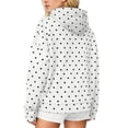 thumbnail image 4 of Women's Hooded Sweatshirt with Polka Dot Pattern Print Trendy and Versatile Top for Women Casual Comfort Pullover,White,M, 4 of 5