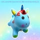 thumbnail image 4 of Brincolin Montable Inflable Musical Niños Unicornio Ecobaby Original Azul, 4 of 7
