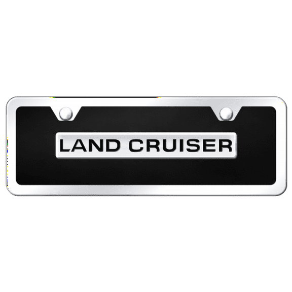 Toyota Land Cruiser Name Acrylic Mini Kit License Plate Chrome on Black Official Licensed