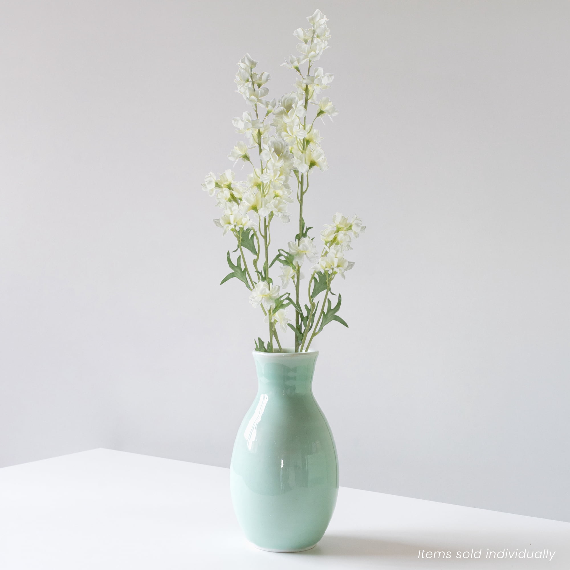 Larkspur Flower Artificial Spray - 29.5" - Green and White