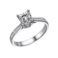 thumbnail image 2 of Forever One Moissanite Engagement Ring with Diamonds in 14K White Gold, 5.5MM D-F VS (1.12 CT DEW), 2 of 3