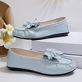 thumbnail image 6 of Dweltoz Women's Leather Loafers Business Casual Comfortable Walking Flats Lightweight Slip-Ons Classic Flat Shoes,Blue 37, 6 of 9