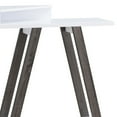 thumbnail image 3 of Benjara Baki 38" Modern Wood Side Console Table- Corner Compartment- White, 3 of 6