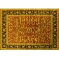thumbnail image 1 of Ahgly Company Machine Washable Indoor Rectangle Oriental Yellow Traditional Area Rugs, 7' x 9', 1 of 4