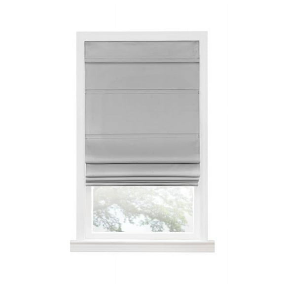 31 x 64 in. Cordless Blackout Roman Window Shade, Grey