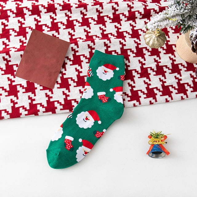 Ladies Autumn And Winter Christmas Socks Santa Cartoon Cotton Socks