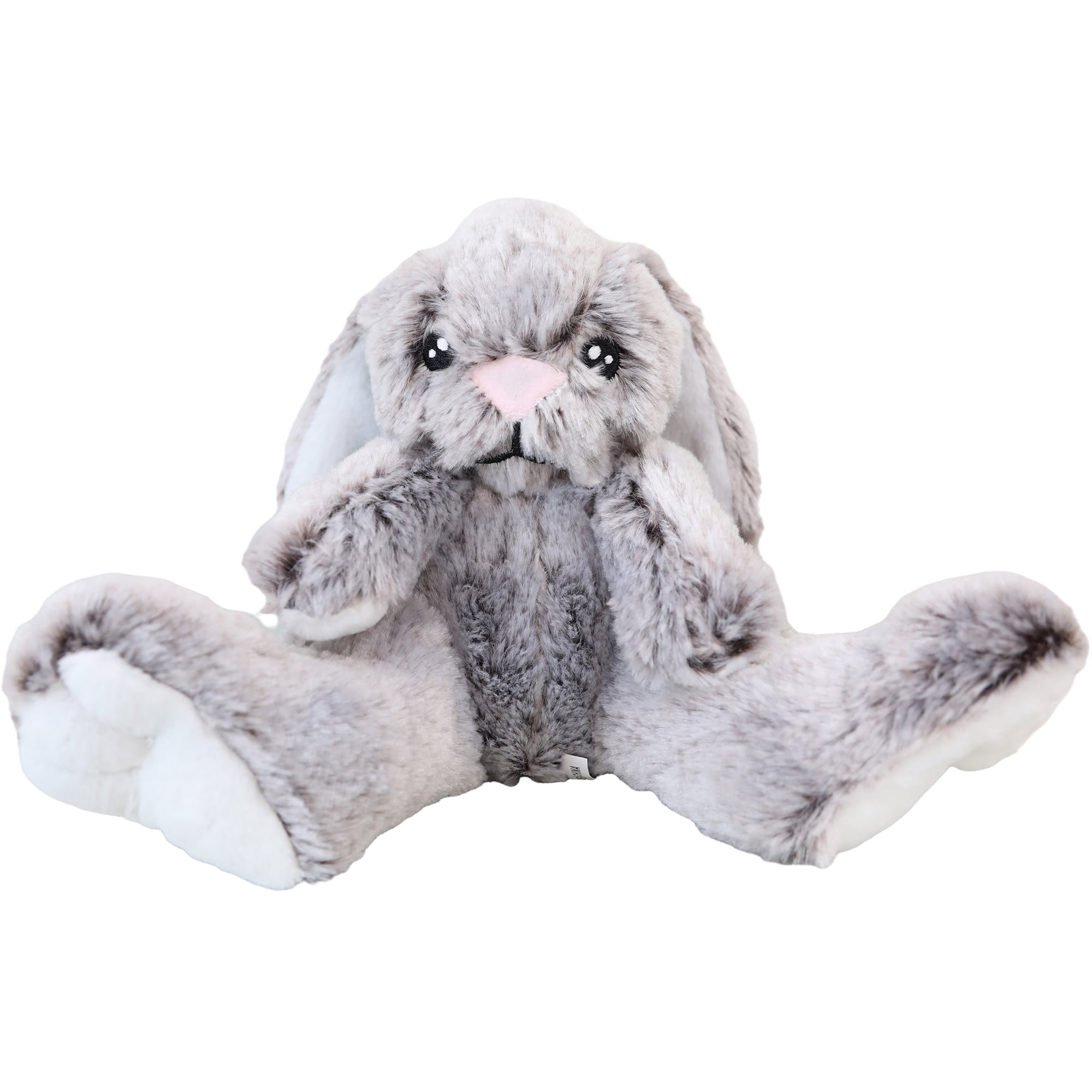 Kawaii Stuffed Fluffy Rabbit Animal Sitting Bunny Plush Toy Big Feet Rabbit Plushies Gray Fuzzy Bunny Doll Gift for Kids or Lover 10 Inch