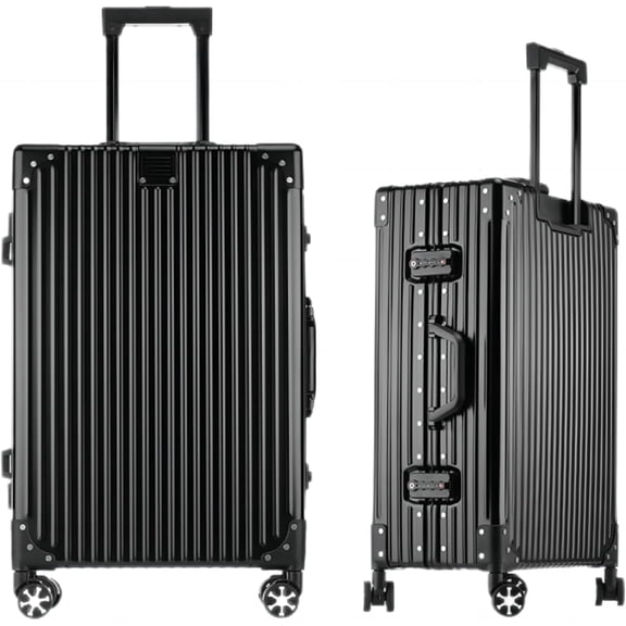 20" Zipperless Carry On Luggage with Aluminum Frame, 22x14x9 Airline Approved PC Hard Shell Suitcase with Spinner Wheels & TSA Locks, Silver