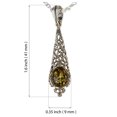 thumbnail image 3 of Sterling Silver and Baltic Green Amber Pendant "Flora", 3 of 5