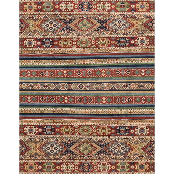 Ahgly Company Indoor Rectangle Abstract Brown Red Abstract Area Rugs, 2' x 4'