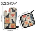 thumbnail image 2 of Yayeee Oven Mitts and Pot Holder Set of 2 Heat Resistant Kitchen Gloves Baking Hot Pad, Cats and Hearts, 2 of 5