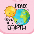 thumbnail image 4 of Inktastic Earth Day Peace Love Earth Boys or Girls Baby Bib, 4 of 4
