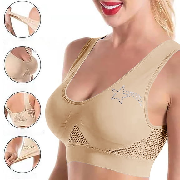 Aofany Womens Seamless Plus Size Fashionable Sports Bra Comfortble Simplicity Wirefree Yoga Bra With Removable Pads for Women