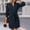 *Navy, variant on ClodeEU Womens V Neck Long Sleeve Button Shirt Dress with Belt, Fall Mid Long Tunics Dresses Black,Womens Plus XL