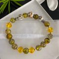 thumbnail image 4 of Sterling Silver 925 Yellow Dragon Veins Agate  Citrine ,Porcelain Beaded Bracelet, 4 of 5