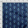 thumbnail image 3 of oneOone Cotton Silk Royal Blue Fabric Ikat Sewing Material Print Fabric By The Yard 42 Inch Wide, 3 of 4