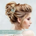 thumbnail image 4 of 20 Pack Classy Dusty Blue Flower Bridal Wedding Hair Side Combs+Floral Hair Pins+Twist Spiral Pearl Hair Pins Clips Pieces Formal Prom Headpieces Accessories for Brides Bridesmaids Women Girls, 4 of 4