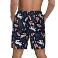 thumbnail image 3 of Kdxio Retro Rabbit Flower Print Men's Swim Trunks with Compression Liner 7 Inch Inseam Quick Dry Swim Shorts, 3 of 7