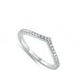 thumbnail image 4 of CHOOSE YOUR COLOR Chevron Pointed Arrow White CZ Ring .925 Sterling Silver Band Female Size 4, 4 of 4
