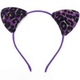 thumbnail image 1 of Leopard Head Hoops Cat Ear Headbands Hair Accessories For Women And Girls Assorted Color Headdresses For Halloween And Children's Day 6Pcs, 1 of 4