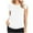White, variant on QLEICOM Women's Casual Round Neck Basic Pleated Top Cap Sleeve Curved Keyhole Back Blouse Gray 3XL, US Size:14