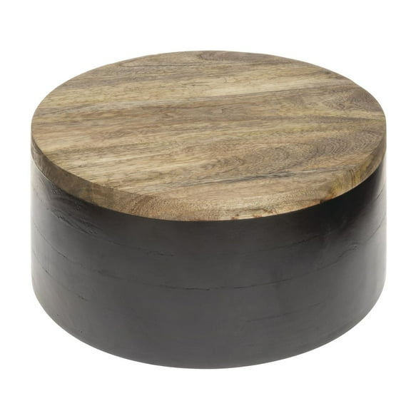 HUBERT® Round Black Mango Wood Riser - 12"Dia x 5"H