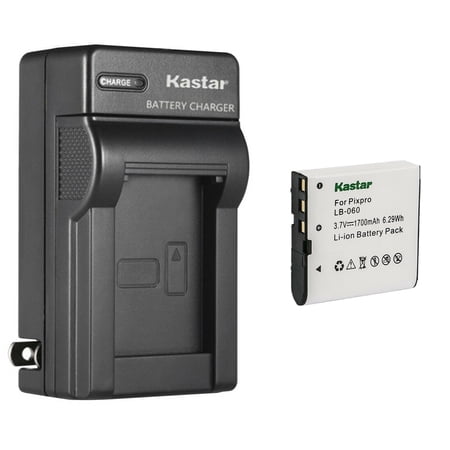 Kastar 1-Pack Battery and AC Wall Charger Replacement for Kodak LB-060 LB060 Battery Kodak AZ251 AZ361 AZ362 AZ365 AZ421 AZ422 AZ425 AZ501 AZ521 AZ522 AZ525 AZ526 AZ527 AZ528 Camera