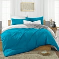 thumbnail image 1 of Duvet Cover 3 Piece Egyptian Cotton Cozy & Super Soft 600 TC Reversible Duvet Covers with Zipper Closure & Corner Ties Comforter Cover (Super King, Turquoise Blue ), 1 of 6