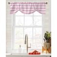 thumbnail image 4 of Tie Up Valance Curtain for Kitchen, Retro Pink Stripes on Linen Rod Pocket Short Curtains Adjustable Tie-Up Shade Valances, Farmhouse Abstract Art Window Treatment for Bathroom Living Room Bedroom, 4 of 7