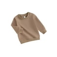 thumbnail image 2 of Loicainy Toddler Baby Boy Girl Solid Color Sweatshirts 6 12 18 24 Months 2T 3T Long Sleeve Crewneck Pullover Fall Tops, 2 of 9