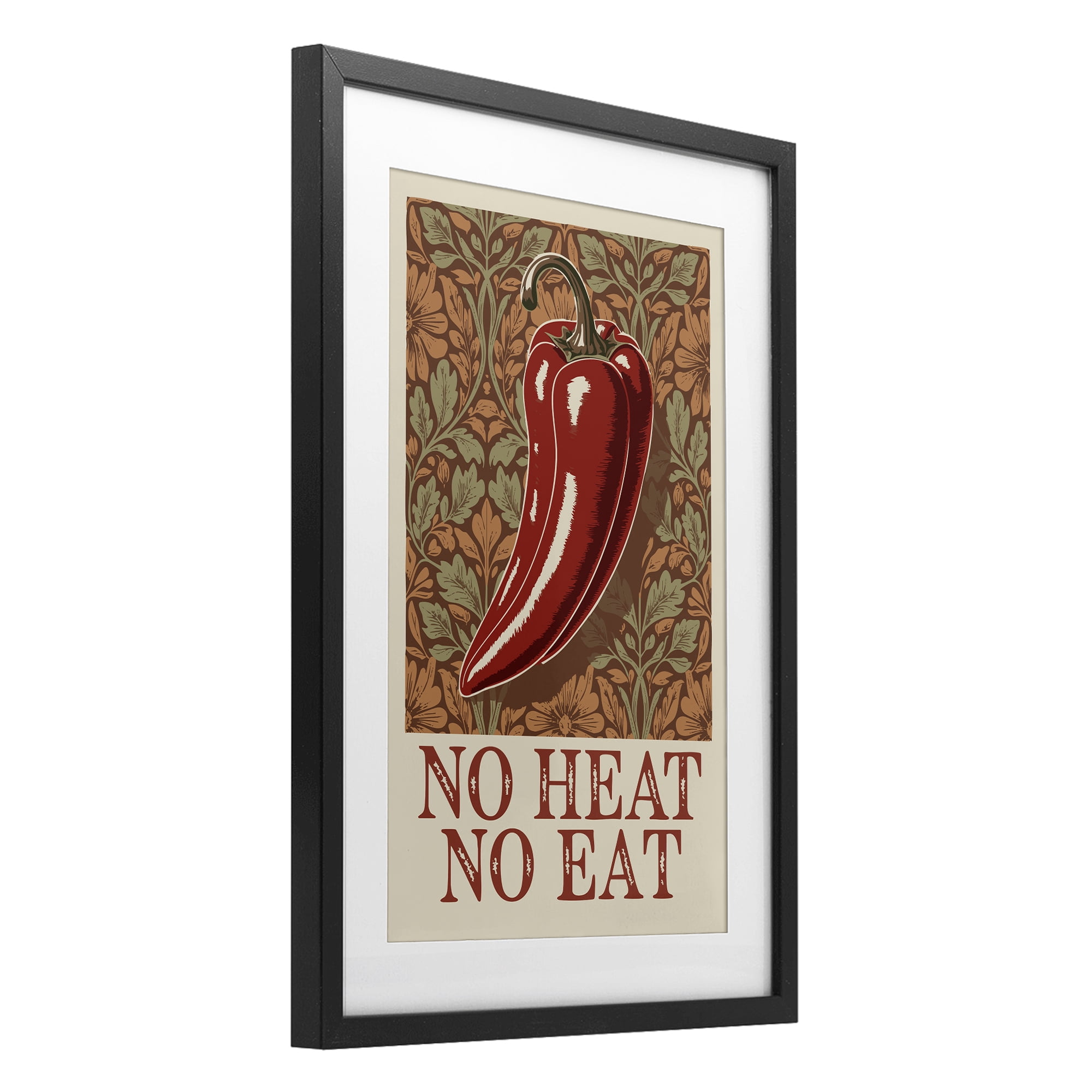 Stupell Industries No Heat or Eat Pepper Black Framed Print Under Glass, design by Andreas Magnusson