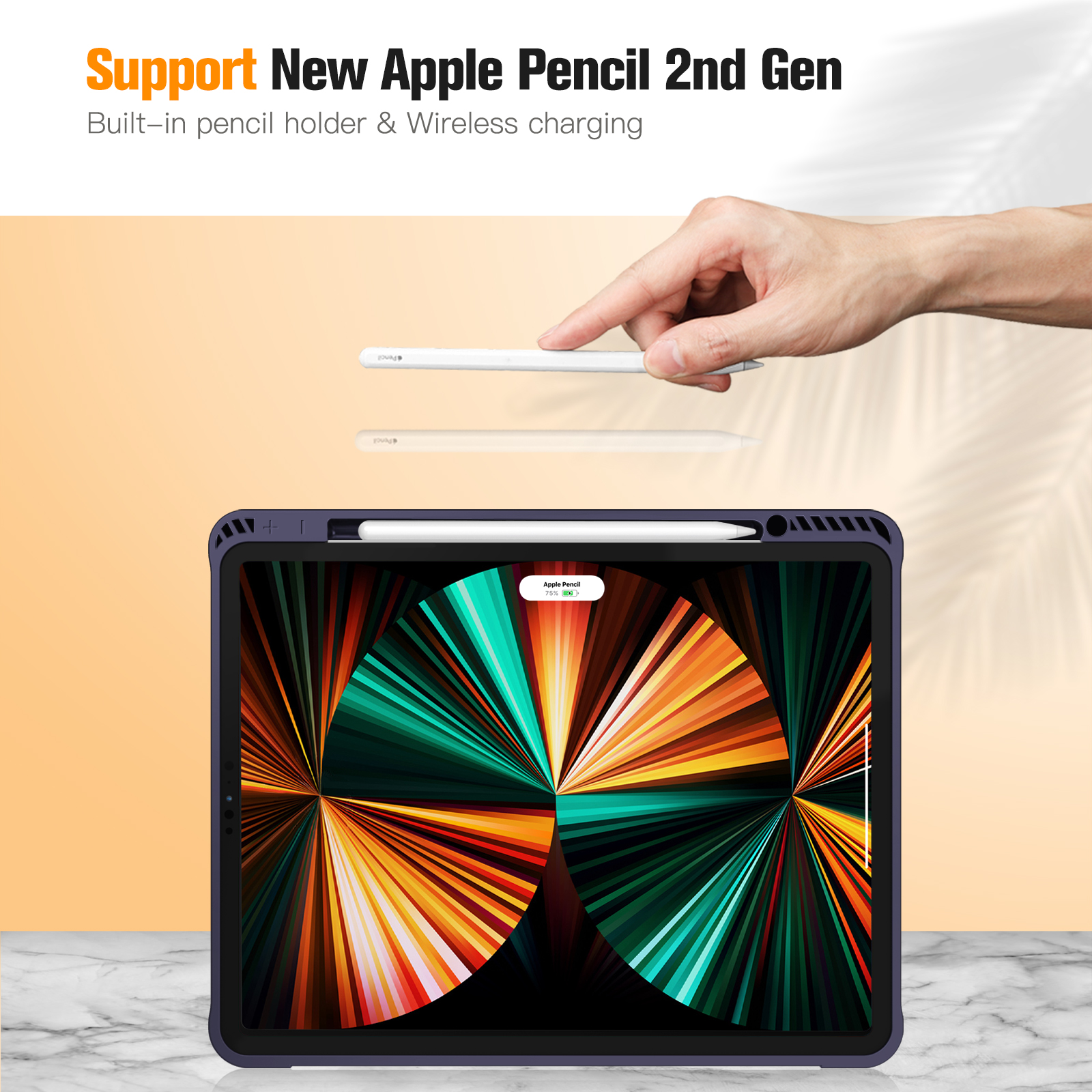Fintie TPU Case with Pencil Holder for iPad Pro 12.9-inch 5th/4th/3rd Generation - Slim Soft TPU Protective Cover with Auto Wake/Sleep for iPad Pro 12.9 (2021/2020/2018)