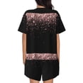 thumbnail image 3 of Rocae Rose Gold Glitter1 for Two Piece Sleepwear Pajamas Sets for Women Soft Short-Sleeved Pjs with Lounge Shorts Medium, 3 of 9