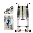 thumbnail image 1 of Wolec Telescoping Ladder, 14.5FT Aluminum Portable Extension Ladder w/Hooks, Stabilizers& Wheels, Heavy Duty 330lbs Max Capacity, Collapsible Telescopic Ladder for Rv, Roof, Attic, Outdoor -Silver, 1 of 4