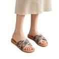 thumbnail image 2 of Willtoo Natural Linen Flax House Slippers Cross Strap Open Toe Indoor Non Slip Mules For Women Four Seasons Home Sandals Breathable, 2 of 5