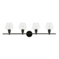 thumbnail image 3 of Gene 4 light Black and Clear glass Wall sconce, 3 of 5