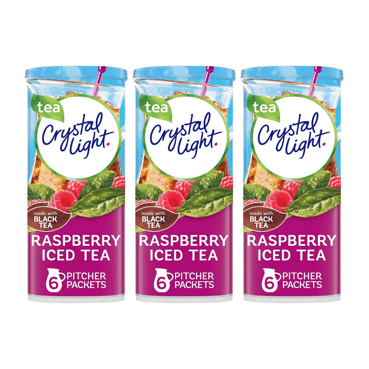 Crystal Light Pitcher Packets, Raspberry Iced Tea , 1.6 OZ (Pack of 3